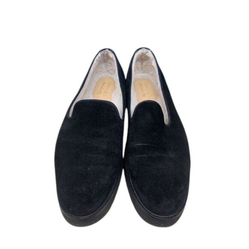 Doucal's Suede Sherpa Lined Loafers Slip On Women's US 8.5 EU 39 Black